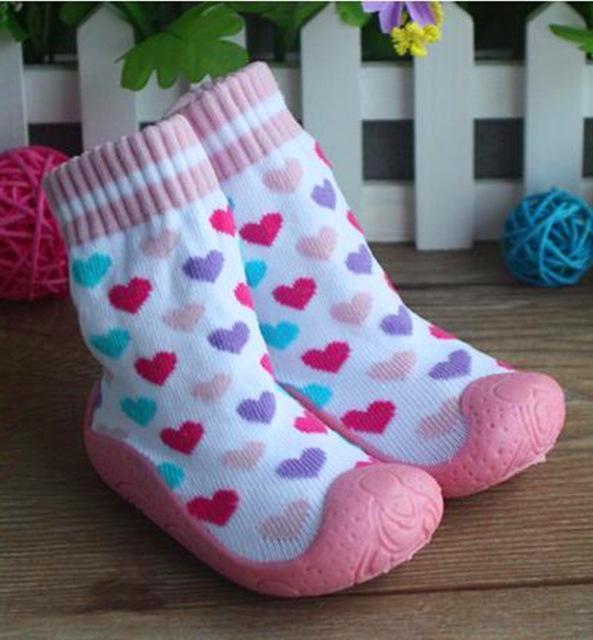 Heart Toddler Shoes Soft Bottom For Newborn Fashion Baby Socks With Rubber Soles Baby Socks with Rubber Soles Ws917-A-9M-JadeMoghul Inc.