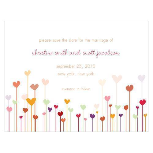 Hearts Save The Date Card Cool (Pack of 1)-Weddingstar-Red-JadeMoghul Inc.