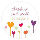 Hearts Small Sticker Cool (Pack of 1)-Wedding Favor Stationery-Fuchsia-JadeMoghul Inc.