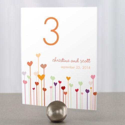 Hearts Table Number Numbers 1-12 Bright (Pack of 12)-Table Planning Accessories-Mocha Mousse-1-12-JadeMoghul Inc.