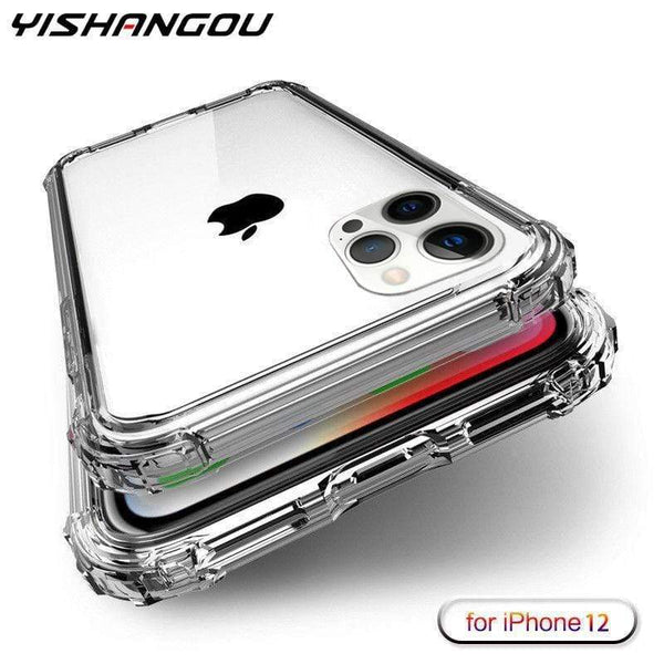 Heavy Duty Protection Case For iPhone 12 11Pro XS Max X SE 2 Four Corner Strengthen Silicon Clear Case For iPhone XR 6s 7 8 Plus AExp