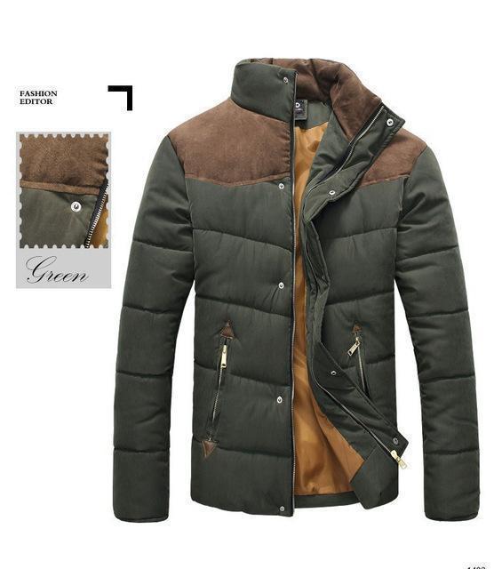 HEE GRAND 2017 Hot Sale Men Winter Splicing Cotton-Padded Coat Jacket Winter Size M-XXL Parkas High Quality MWM169-dark green-M-JadeMoghul Inc.