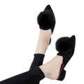 HEE GRAND Woman Mules Spring and Autumn Pumps Flock Vamp Shoes with Wool Balls Women's Shoes XWD6097-black-6-JadeMoghul Inc.
