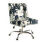 Height Adjustable Swivel Office Chair with Metal Base,Black and White-Office Chairs-Black and White-Pine Wood, Rubber Wood, Fabric and Metal-JadeMoghul Inc.