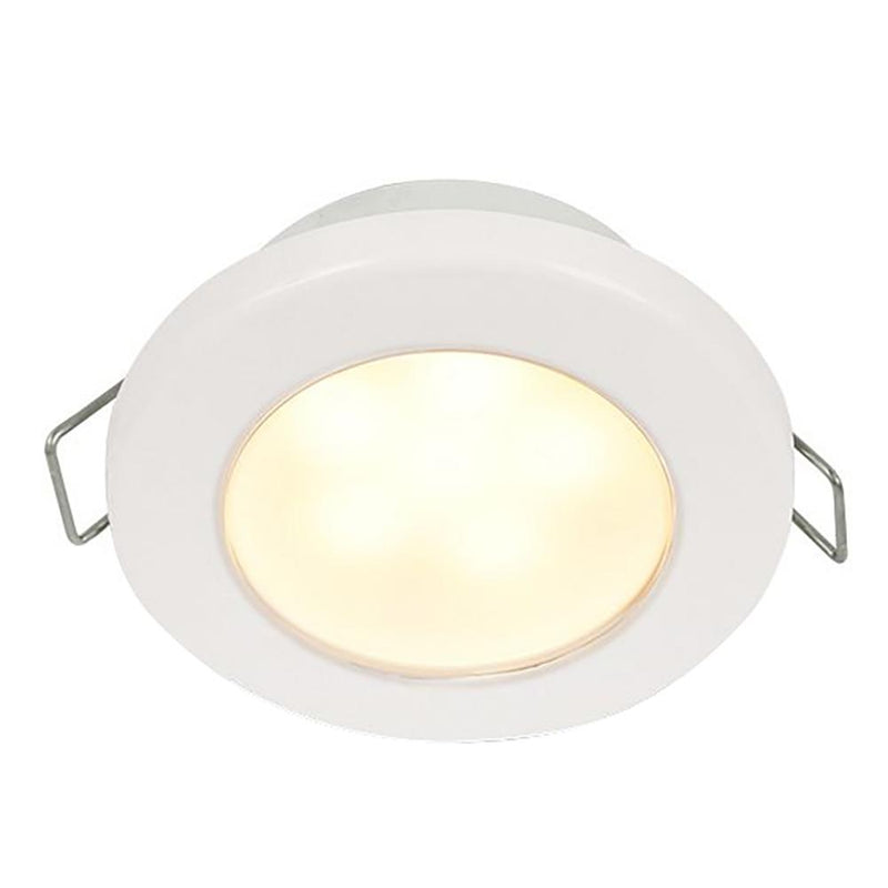 Hella Marine EuroLED 75 3" Round Spring Mount Down Light - Warm White LED - White Plastic Rim - 24V [958109611]-Dome/Down Lights-JadeMoghul Inc.
