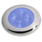 Hella Marine Slim Line LED 'Enhanced Brightness' Round Courtesy Lamp - Blue LED - Stainless Steel Bezel - 12V [980502221]-Interior / Courtesy Light-JadeMoghul Inc.
