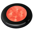 Hella Marine Slim Line LED 'Enhanced Brightness' Round Courtesy Lamp - Red LED - Black Plastic Bezel - 12V [980507251]-Interior / Courtesy Light-JadeMoghul Inc.