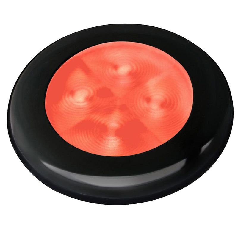 Hella Marine Slim Line LED 'Enhanced Brightness' Round Courtesy Lamp - Red LED - Black Plastic Bezel - 12V [980507251]-Interior / Courtesy Light-JadeMoghul Inc.