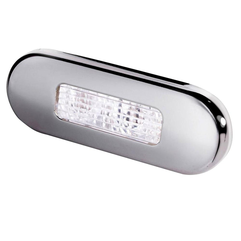 Hella Marine Surface Mount Oblong LED Courtesy Lamp - White LED - Stainless Steel Bezel [980869301]-Interior / Courtesy Light-JadeMoghul Inc.