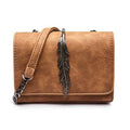 Herald Fashion Leaves Decorated Mini Flap Bag Suede PU Leather Small Women Shoulder Bag Chain Messenger Bag Autumn New Arrival-Brown-China-17x5x12-JadeMoghul Inc.