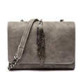 Herald Fashion Leaves Decorated Mini Flap Bag Suede PU Leather Small Women Shoulder Bag Chain Messenger Bag Autumn New Arrival-Grey-China-17x5x12-JadeMoghul Inc.