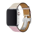 Herm Logo Leather Single Tour Deployment Buckle Watch Band for Apple Watch Series 6 5 4 3 2 144MM 40MM Strap for iWatch Bracelet JadeMoghul Inc. 