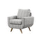 Herringbone Pattern Polyester Upholstered Accent Chair, Gray-Living Room Furniture-Gray-Polyester Fabric Wood-JadeMoghul Inc.