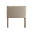 Herstal Contemporary Full Queen Headboard, Ivory-Headboards-Ivory-Linen-like Fabric Solid Wood & Others-JadeMoghul Inc.