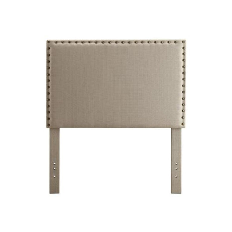 Herstal Contemporary Full Queen Headboard, Ivory-Headboards-Ivory-Linen-like Fabric Solid Wood & Others-JadeMoghul Inc.