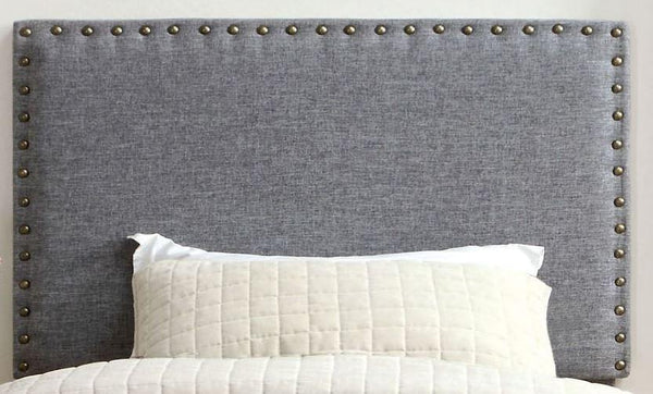 Herstal Contemporary Twin Headboard-Headboards-Gray-Linen-like Fabric Solid Wood & Others-JadeMoghul Inc.