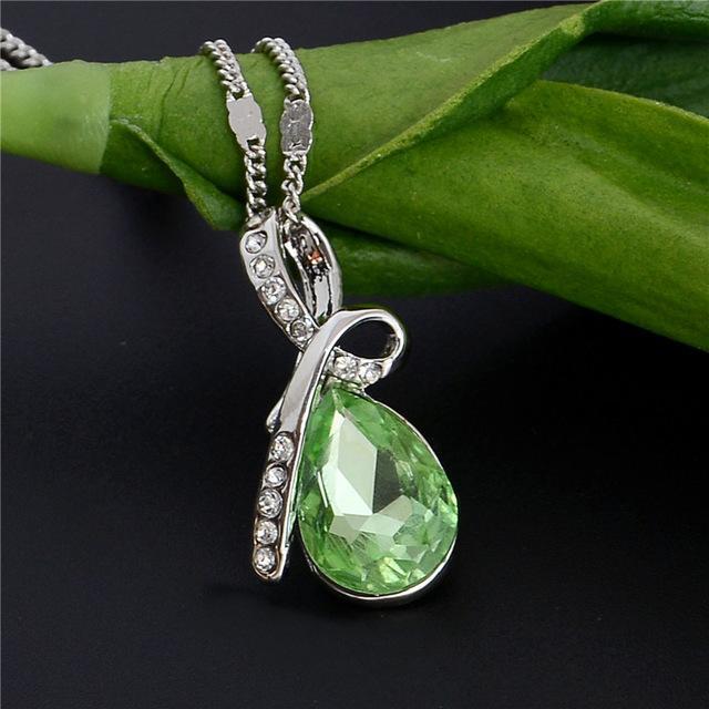 H:HYDE 10 Colors Austrian Crystal Necklace Pendants Jewellery & Jewerly 2016 Necklace Women Fashion Jewelry Wholesale-Green-JadeMoghul Inc.