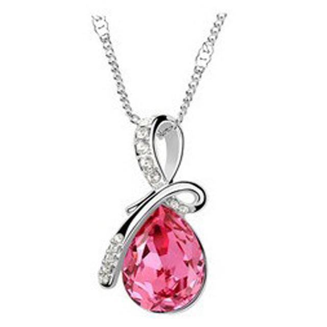 H:HYDE 10 Colors Austrian Crystal Necklace Pendants Jewellery & Jewerly 2016 Necklace Women Fashion Jewelry Wholesale-Hot Pink-JadeMoghul Inc.