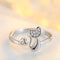 H:HYDE Rose Gold Color Cat Shape wedding Engagement Adjustable Ring for Women CZ Jewelry Gift for Girl Party-Gold-color-JadeMoghul Inc.