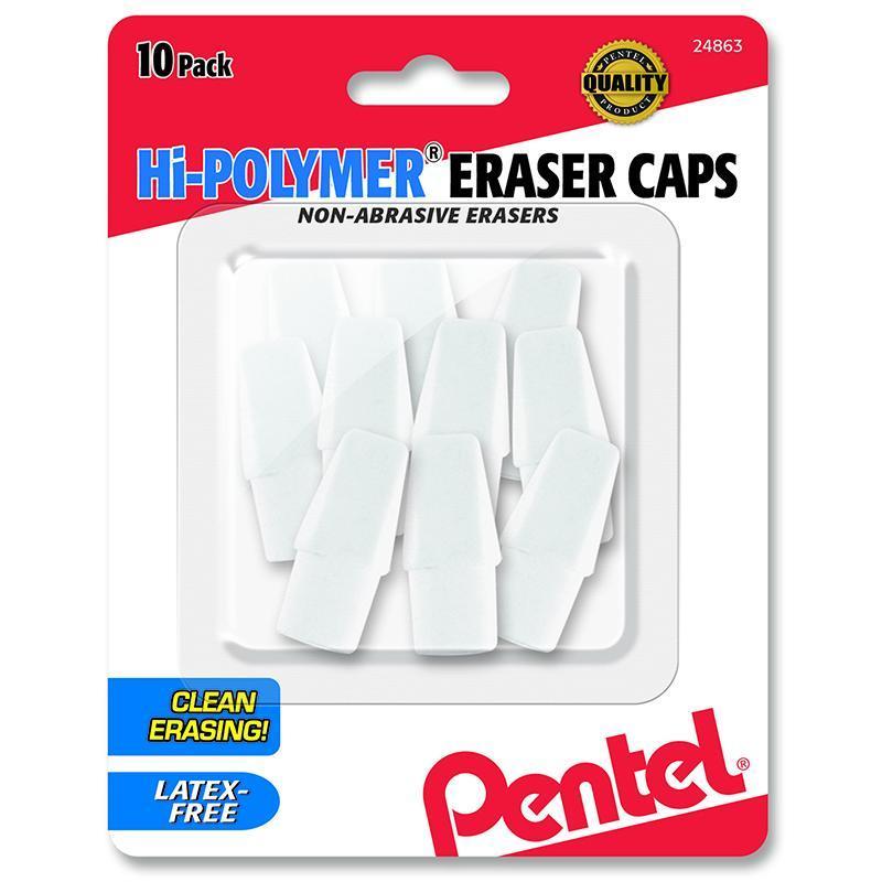 HI-POLYMER WHITE CAP ERASERS 10PK-Supplies-JadeMoghul Inc.