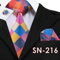 Hi-Tie Fashion 40 Styles Gravata Tie Hanky Cufflink Sets 100% Silk Neckties Ties for Mens Business Wedding Party Free Shipping-SN216-China-JadeMoghul Inc.