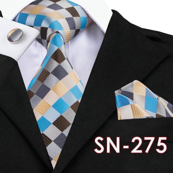 Hi-Tie Fashion 40 Styles Gravata Tie Hanky Cufflink Sets 100% Silk Neckties Ties for Mens Business Wedding Party Free Shipping-SN275-China-JadeMoghul Inc.