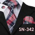 Hi-Tie Fashion 40 Styles Gravata Tie Hanky Cufflink Sets 100% Silk Neckties Ties for Mens Business Wedding Party Free Shipping-SN342-China-JadeMoghul Inc.