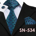 Hi-Tie Fashion 40 Styles Gravata Tie Hanky Cufflink Sets 100% Silk Neckties Ties for Mens Business Wedding Party Free Shipping-SN534-China-JadeMoghul Inc.