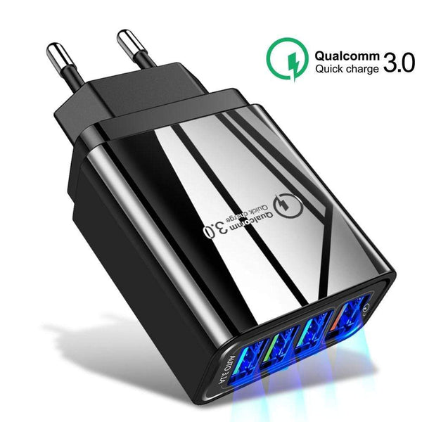 HICUTE 48W US EU UK Quick Charger 3.0 USB Charger for iPhone Samsung Xiaomi Tablet QC 3.0 Fast Wall Mobile Charger Plug Adapte AExp