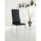 High Back Metal and Leatherette Side Chair, Pack Of Four, Silver and Black-Accent Chairs-Silver and Black-Metal and Faux leather-JadeMoghul Inc.