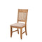 High Back Wooden Side Chair Set Of 2 Natural Brown And Beige-Office Chairs-Natural Brown & Beige-Acacia Solids And Acacia Veneer-JadeMoghul Inc.