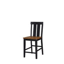 High Chairs and Booster Seats Rubber Wood High Chair, Black & Brown, Set of 2 Benzara