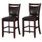 Wooden Armless High Chair, Brown & Black, Set of 2