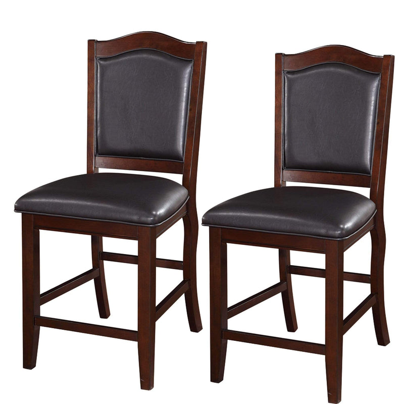 Wooden Armless High Chair, Espresso Brown & Black, Set of 2