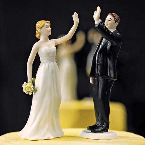 High Five - Bride and Groom Figurines Bride Figurine (Pack of 1)-Wedding Cake Toppers-JadeMoghul Inc.