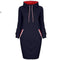 High Neck Sexy Strap Casual Dress - Female Party Dresses-0586navy-S-JadeMoghul Inc.