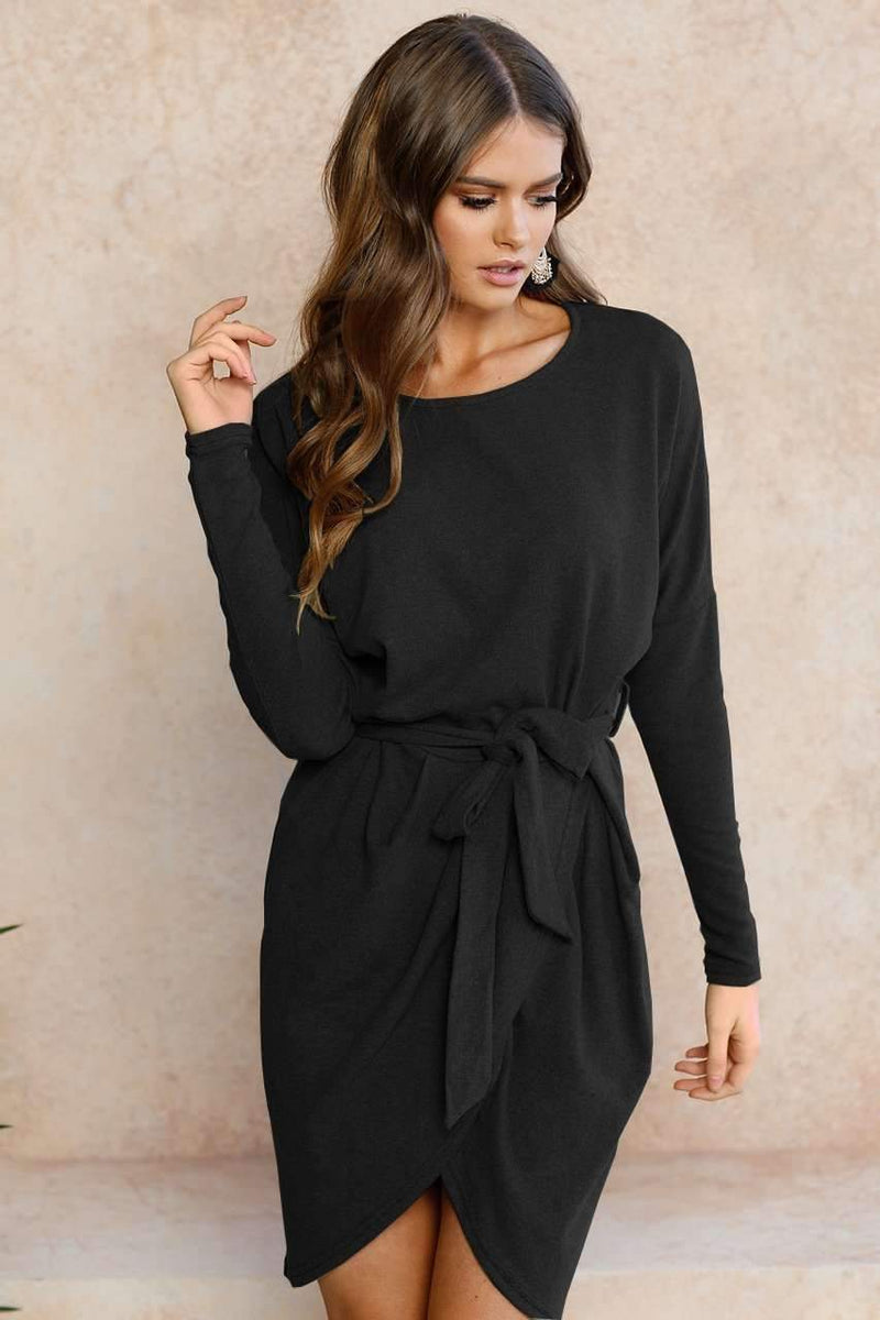 High Neck Sexy Strap Casual Dress - Female Party Dresses-17322black-S-JadeMoghul Inc.