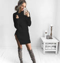 High Neck Sexy Strap Casual Dress - Female Party Dresses-17329black-S-JadeMoghul Inc.