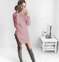 High Neck Sexy Strap Casual Dress - Female Party Dresses-17329pink-S-JadeMoghul Inc.