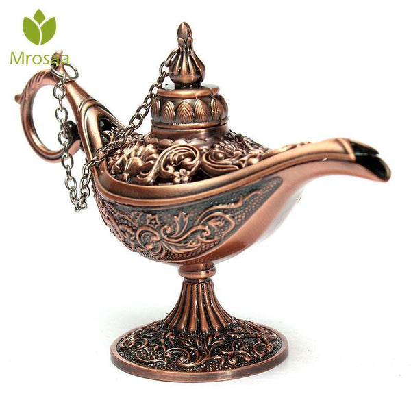High quality 12cm Aladdin Magic Lamp Fairy Tale Magic Lamps Tea Pot Genie Lamp Vintage Toys Home Decoration For Children Gifts-Red Bronze-JadeMoghul Inc.