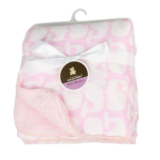 High Quality Baby Blanket Coral Fleece Cartoon Thicken Double Layer Swaddle Envelope Stroller Wrap For Bebe Bedding Blankets-K-JadeMoghul Inc.