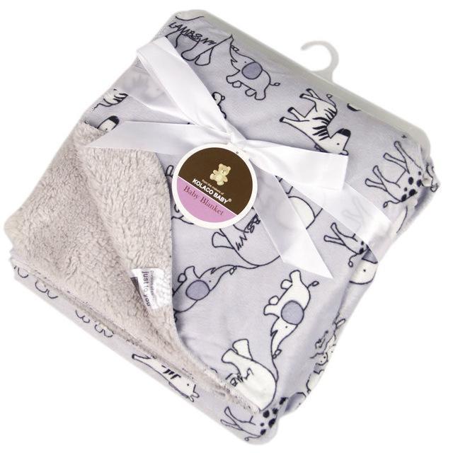 High Quality Baby Blanket Coral Fleece Cartoon Thicken Double Layer Swaddle Envelope Stroller Wrap For Bebe Bedding Blankets-L-JadeMoghul Inc.