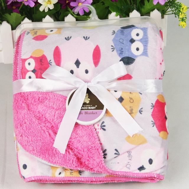 High Quality Baby Blanket Coral Fleece Cartoon Thicken Double Layer Swaddle Envelope Stroller Wrap For Bebe Bedding Blankets-O-JadeMoghul Inc.