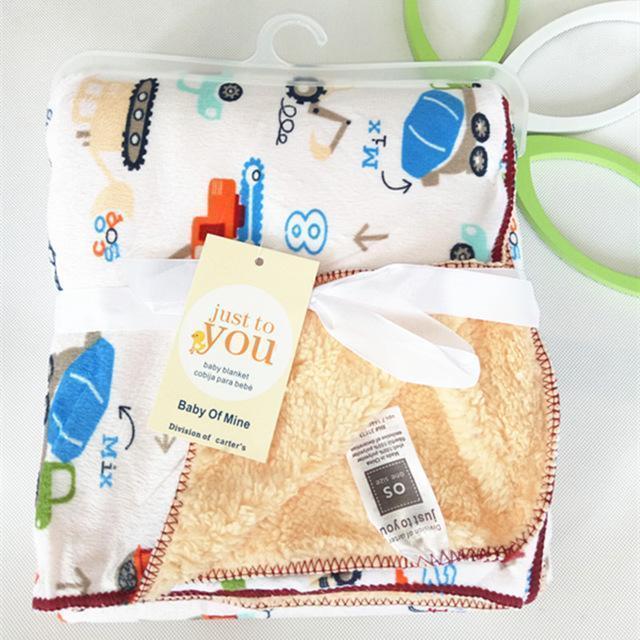 High Quality Baby Blanket Coral Fleece Cartoon Thicken Double Layer Swaddle Envelope Stroller Wrap For Bebe Bedding Blankets-Z-JadeMoghul Inc.