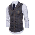 High-Quality Double-Breasted Vest-Deep Gray-M-JadeMoghul Inc.