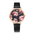 High Quality Fashion Leather Strap Rose Gold Women Watch-Black Rose Gold-JadeMoghul Inc.