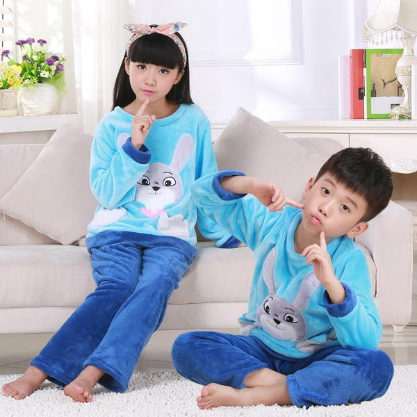 High quality Kids Flannel Pajamas sets Warm Coral fleece Girls cartoon sleepwear Winter Long sleeve Home clothing-AC301A-5-JadeMoghul Inc.