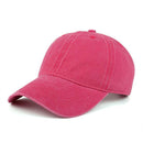 High quality Washed Cotton Adjustable Solid Baseball Cap / Unisex Cap-Hot pink-JadeMoghul Inc.