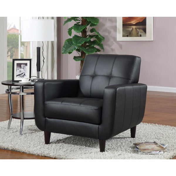 High-toned Accent Chair, Black-Armchairs and Accent Chairs-Black-JadeMoghul Inc.