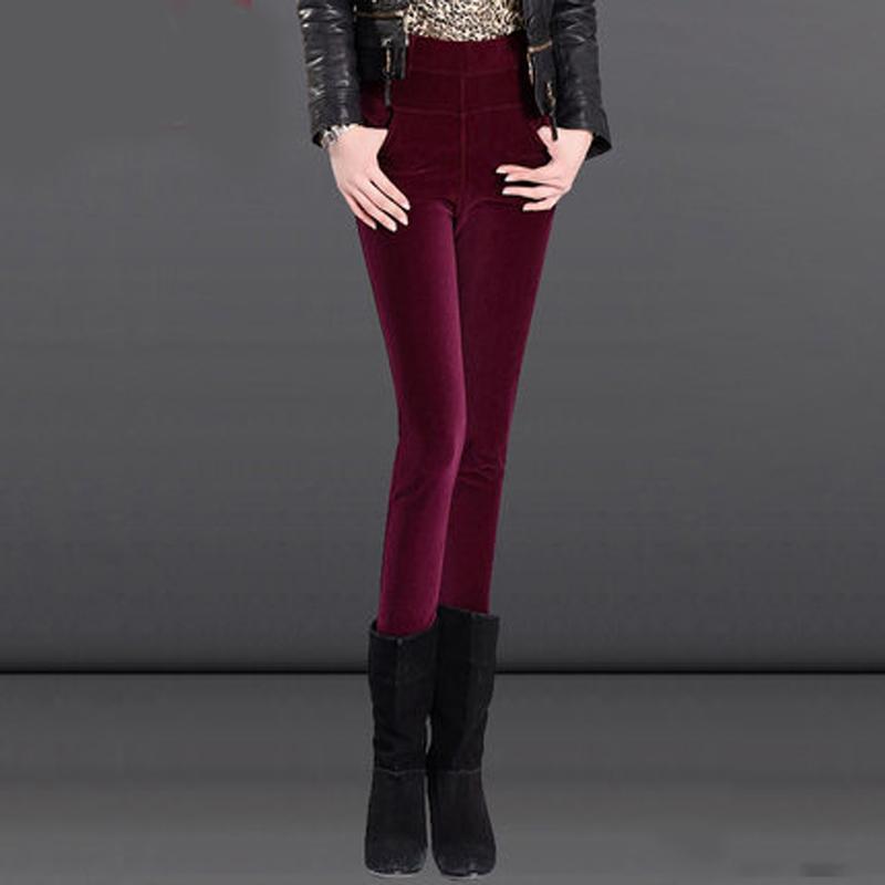 High Waist Velvet Skinny Pants-Black-S-JadeMoghul Inc.